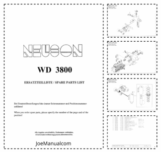 Wacker Neuson WD 3800 Excavator Parts Catalog
