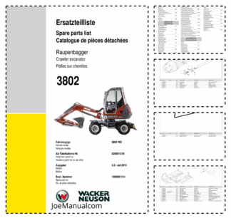 Wacker Neuson 3802 Mobile Excavator Parts Catalog 0200010