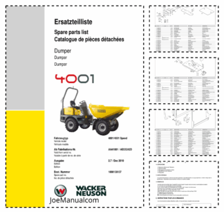 Wacker Neuson 4001 Dumper Parts Catalog