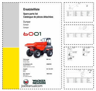 Wacker Neuson 6001 Dumper Parts Catalog Rev 10-2010