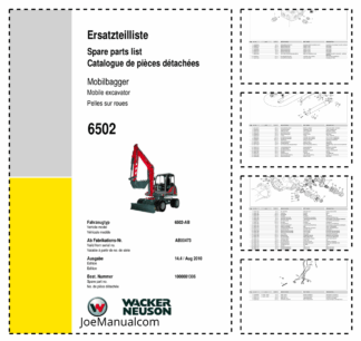 Wacker Neuson 6502 Mobile Excavator Parts Catalog AB00473 AB03042
