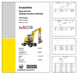 Wacker Neuson 6503 Mobile Excavator Parts Catalog AH00708