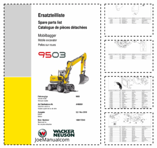 Wacker Neuson 9503 Mobile Excavator Parts Catalog AH00501