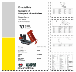Wacker Neuson TD15 Dumper Parts Catalog Rev 3