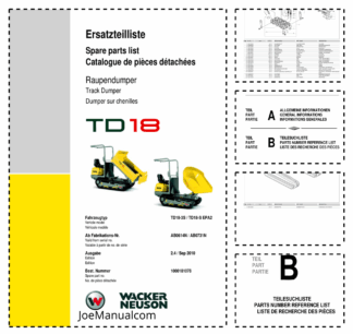Wacker Neuson TD18 Dumper Parts Catalog Rev 2