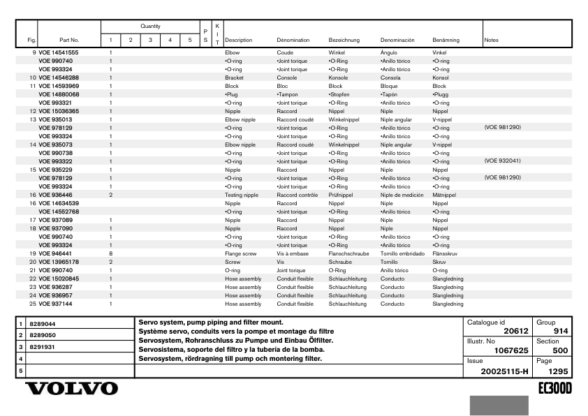 Volvo EC300D Crawler Excavator Parts Catalog - Image 9