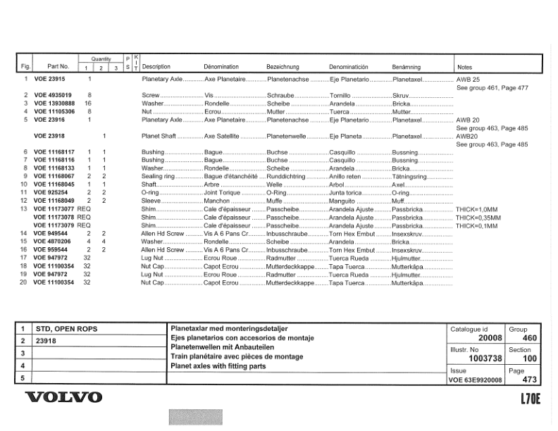 Volvo L70E Wheel Loader Parts Manual - Image 10