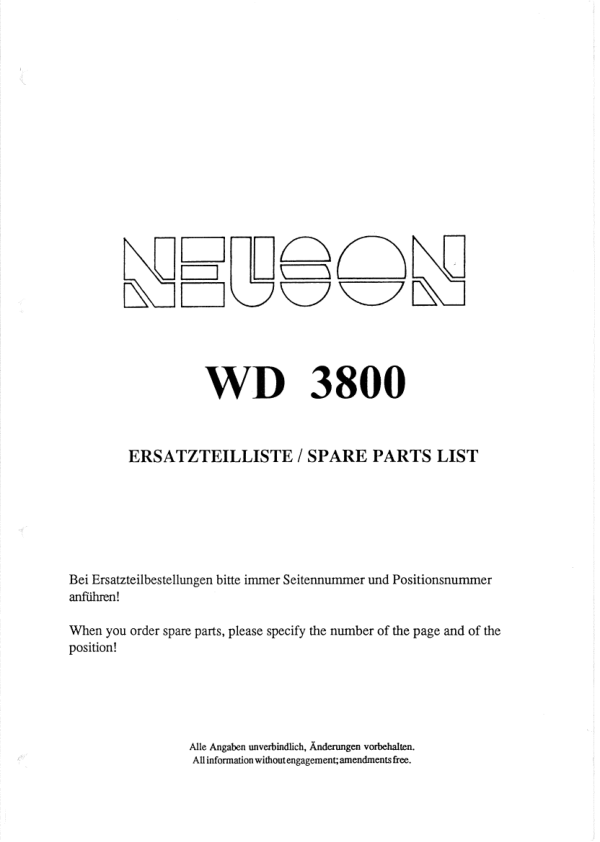 Wacker Neuson WD 3800 Excavator Parts Catalog - Image 2