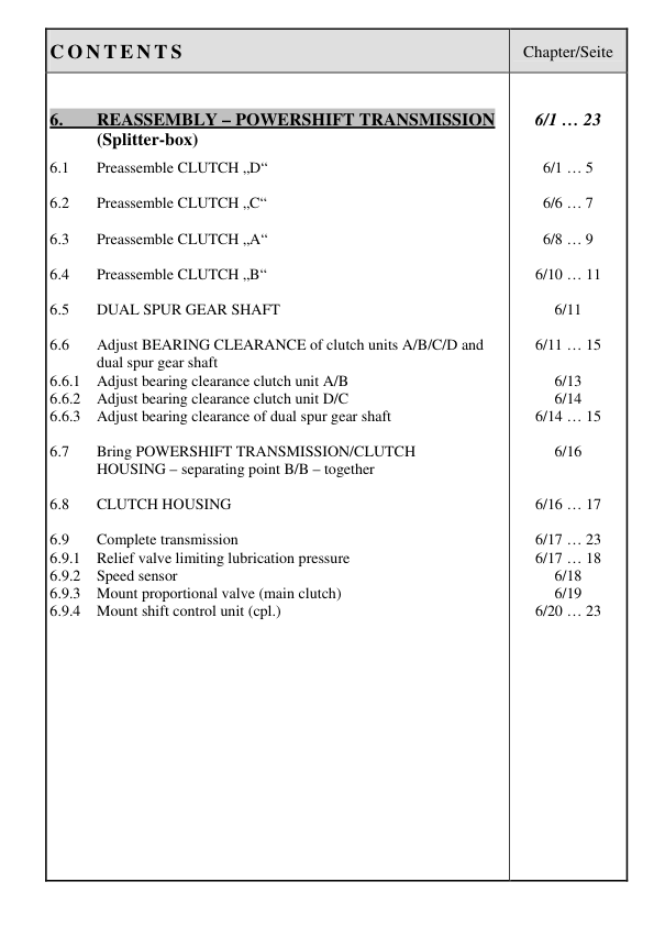 ZF Powershuttle T-7100 KT Transmission Repair Manual - Image 7