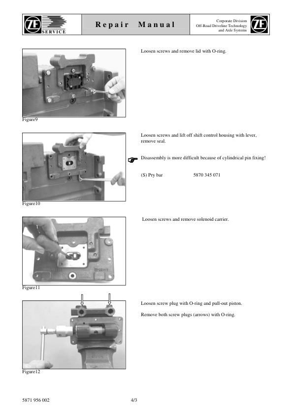 ZF Powershuttle T-7100 KT Transmission Repair Manual - Image 13