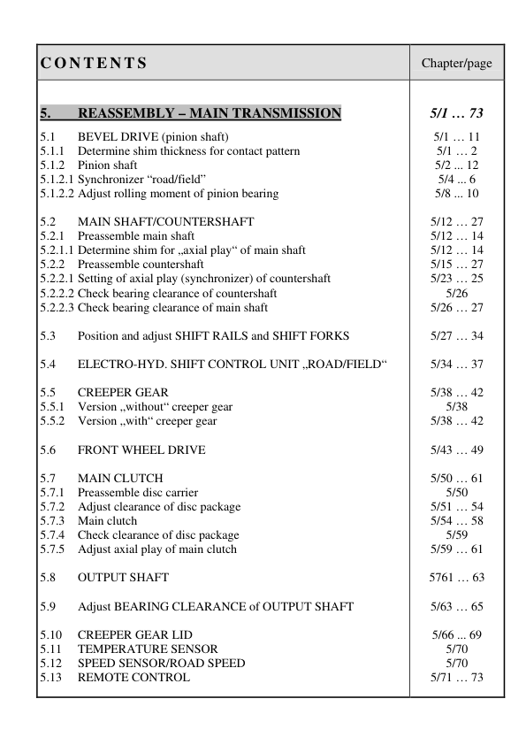 ZF Powershuttle T-7100 KT Transmission Repair Manual - Image 6