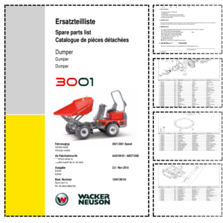 Wacker Neuson 3001 Dumper Parts Catalog SN from AA31001D AB27126D v3.5