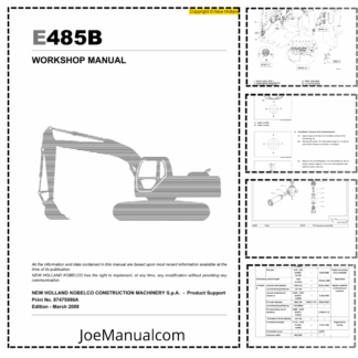 New Holland E485B Excavator Workshop Manual