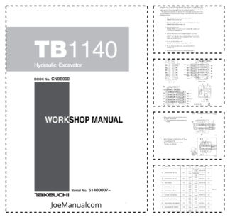 Takeuchi TB1140 Excavator Workshop Manual SN 51400007 and UP