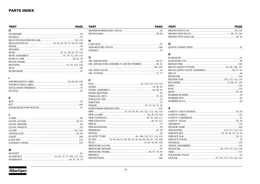 Atlas Copco XAHS 237 CD Portable Compressor Parts List - Image 4
