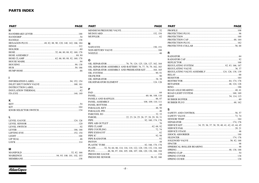Atlas Copco XAHS 347 XAHS 710 CD7 Portable Compressor Parts List - Image 4