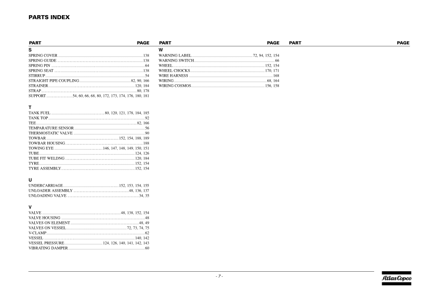 Atlas Copco XATS 377 XATS 800 CD7 Portable Compressor Parts List - Image 5