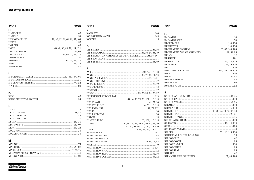 Atlas Copco XAVS 307 CD Portable Compressor Parts List - Image 4