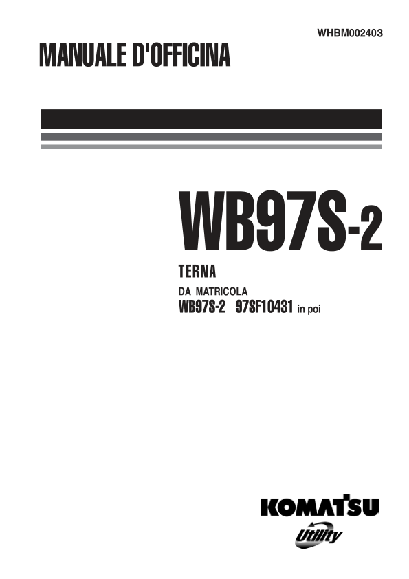 Komatsu WB97S-2 Backhoe Loader Service Manual - Image 2