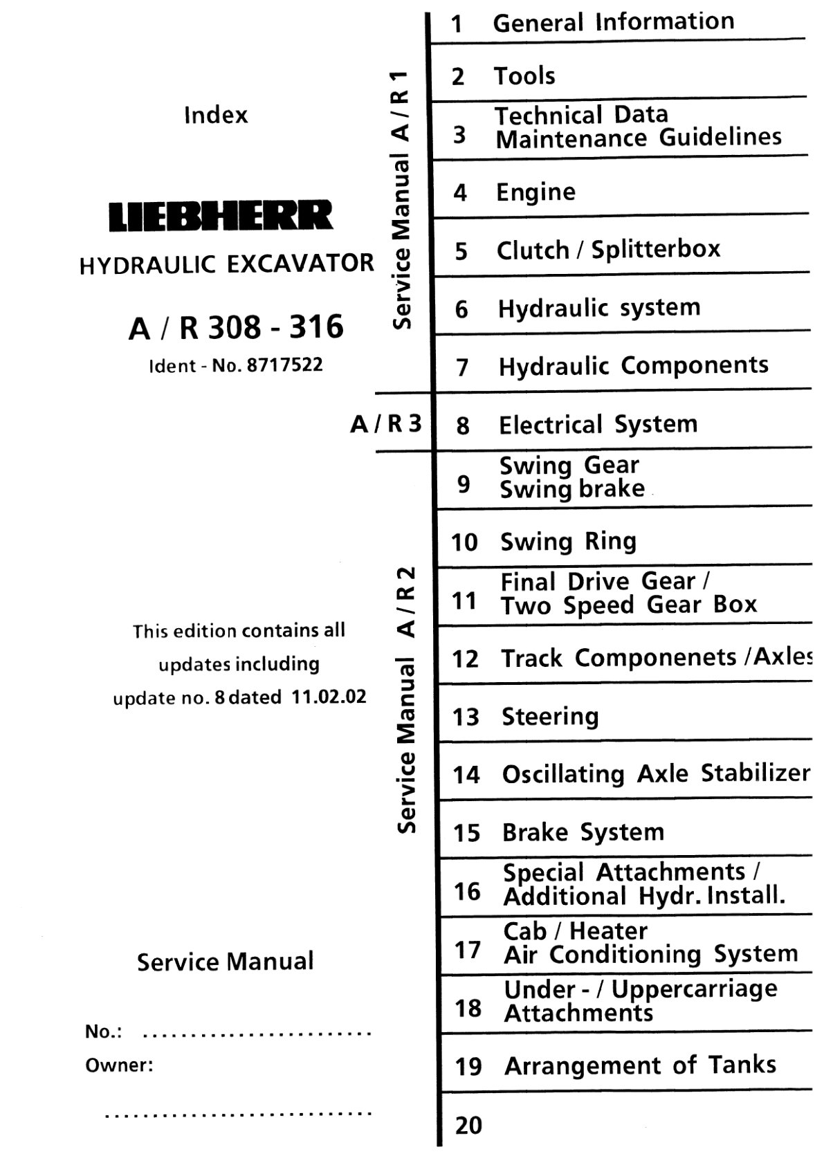 Liebherr A308 A310 A312 A316 Litronic Excavator Service Manual 2000-2006 - Image 2