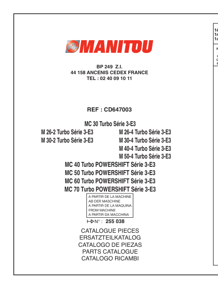 Manitou MC30 M26-2 M26-4 M30-2 M30-4 M40-4 M50-4 MC40 MC50 MC60 MC70 Forklifts Parts Catalog - Image 2