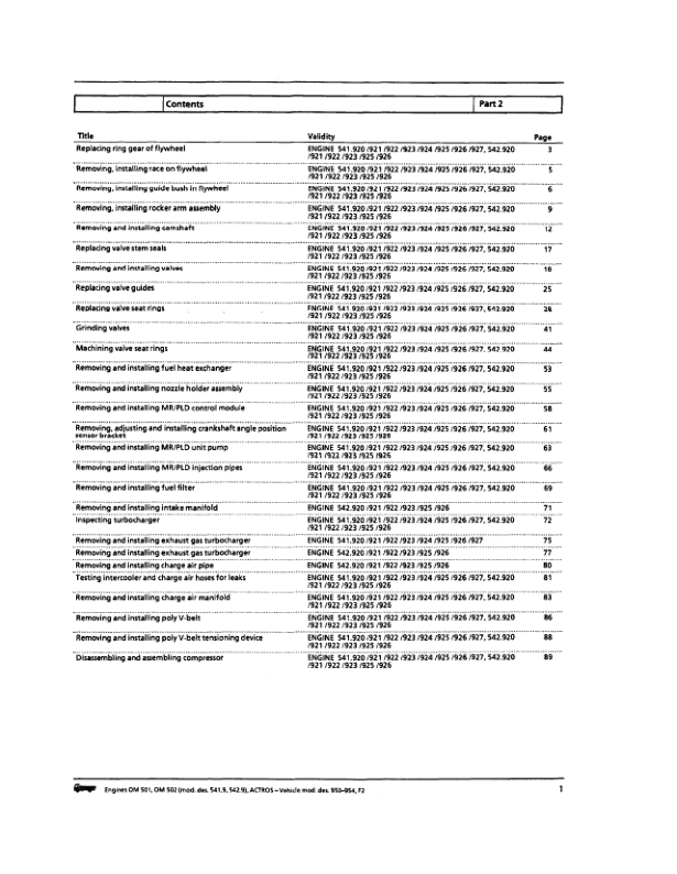 Mercedes OM 501 OM 502 Diesel Engines Workshop Service Manual - Image 4
