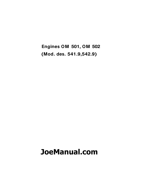Mercedes OM 501 OM 502 Diesel Engines Workshop Service Manual - Image 2