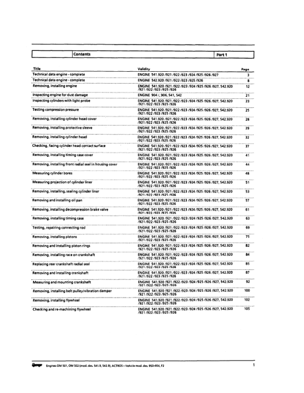 Mercedes OM 501 OM 502 Diesel Engines Workshop Service Manual - Image 3