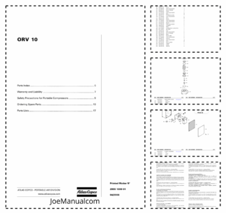 Atlas Copco ORV 10 Portable Compressor Parts List