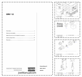 Atlas Copco ORV 15 Portable Compressor Parts List