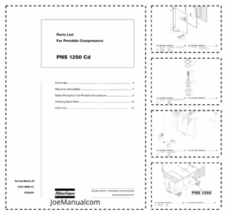 Atlas Copco PNS 1250 Portable Compressor Parts List