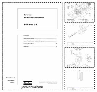 Atlas Copco PTS 916 Portable Compressor Parts List