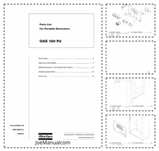 Atlas Copco QAS 100 Pd Portable Generator Parts List