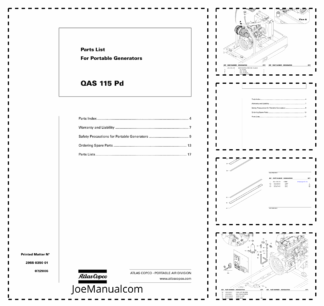 Atlas Copco QAS 115 Portable Generator Parts List