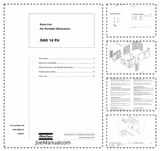 Atlas Copco QAS 14 Pd Portable Generator Parts List