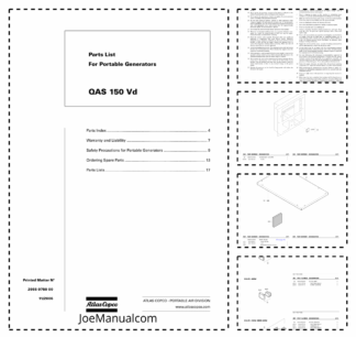 Atlas Copco QAS 150 VD Portable Generator Parts List