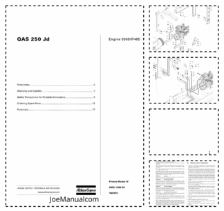 Atlas Copco QAS 250 JD Portable Generator Parts List