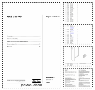 Atlas Copco QAS 250 VD Portable Generator Parts List