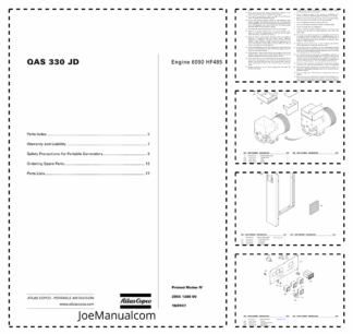 Atlas Copco QAS 330 JD Portable Generator Parts List