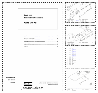 Atlas Copco QAS 35 Pd Portable Generator Parts List