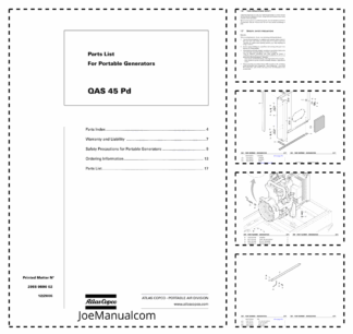 Atlas Copco QAS 45 Pd Portable Generator Parts List