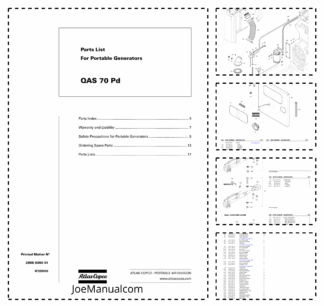 Atlas Copco QAS 70 Pd Portable Generator Parts List