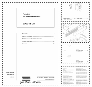Atlas Copco QAX 12 DD Portable Generator Parts List