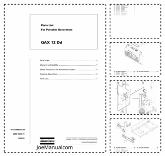 Atlas Copco QAX 12 Portable Generator Parts List