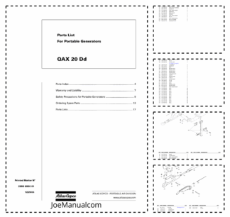 Atlas Copco QAX 20 Portable Generator Parts List