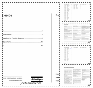 Atlas Copco QAX 40 DD Portable Generator Parts List