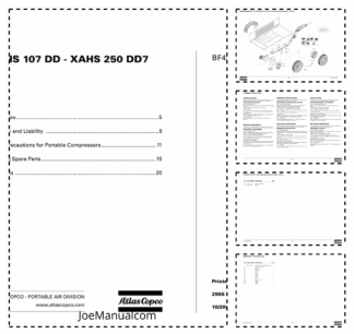 Atlas Copco XAHS 107 DD XAHS 250 DD7 Portable Compressor Parts List