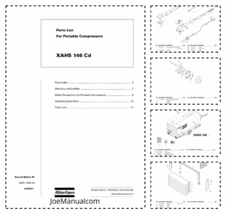 Atlas Copco XAHS 146 Portable Compressor Parts List
