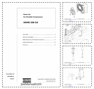 Atlas Copco XAHS 336 CD Portable Compressors Parts List