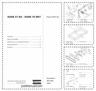 Atlas Copco XAHS 37 DD XAHS 70 DD7 Portable Compressors Parts List